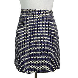 J. Crew Skirt size 10 Purple Gold Tweed Silk A Line Above Knee Career Preppy